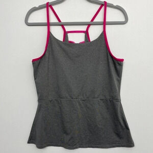 Fabletics Exercise Shirt‎ Gray High Neck Halter